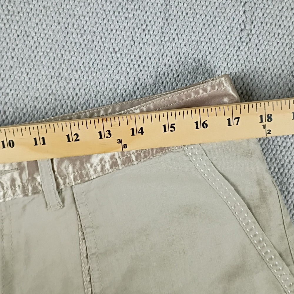 Converse One Star Shorts Women 12 Khaki Tan Good Satin Trim Linen Blend Casual - Picture 7 of 12